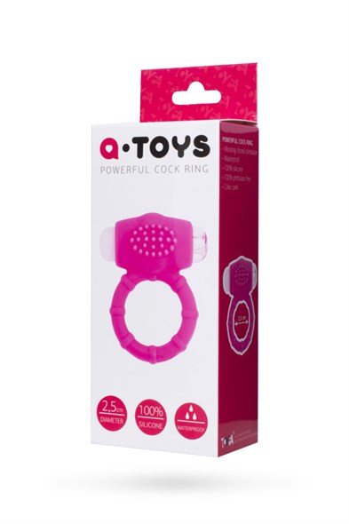 Эрекционное вибро-кольцо A-Toys силикон розовый, 2,5 см - фото 45851