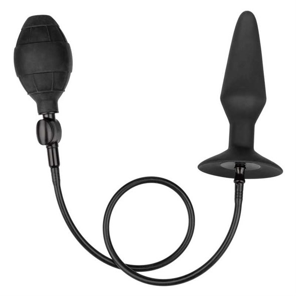 Расширяющаяся анальная пробка Silicone Inflatable Plug (Large), чёрная - фото 47280