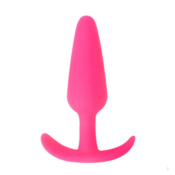 Анальная пробка для ношения каплевидная, розовый силикон, 8,4*2,1см - фото 49552