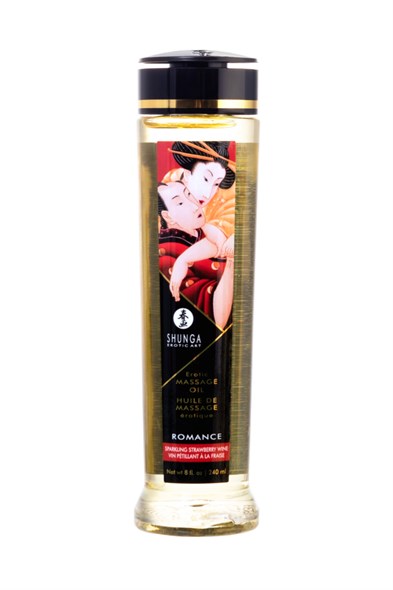 Масло массажное Shunga Erotic Massage Oil Шампанское и Клубника - 240 мл. - фото 50401
