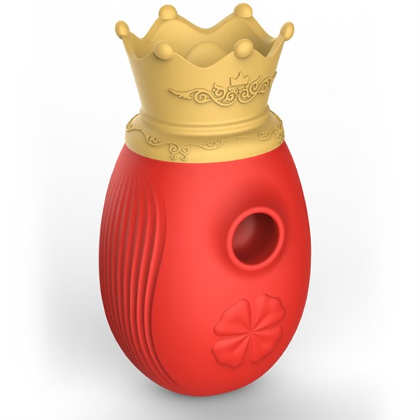 Универсальный бесконтактный вакуум-волновой стимулятор 'Принцесса' красный с желтой короной - фото 50745