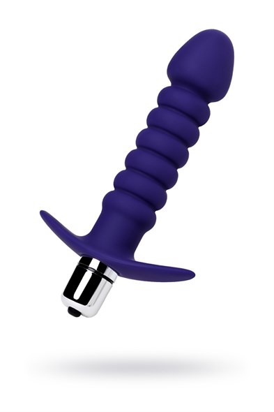 Анальная вибро-пробка «Штучки-Дрючки», фиолетовый силикон, 14 см - фото 51405