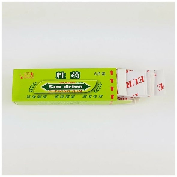 Жевательная резинка Sex drive gum chewing женский афродизиак, 5 пластин - фото 53293