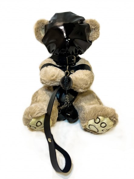 BDSM Мишка-раб в глухой маске, 30см - фото 53497