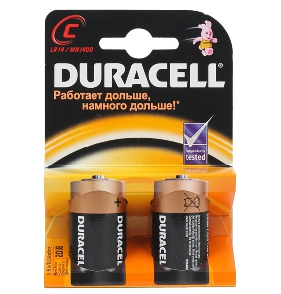 Батарейка Duracel LR14, 1шт - фото 53612