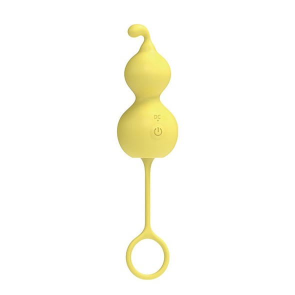 Вибро-шарики LILO перезаряжаемые с подогревом, желтый силикон - фото 55228