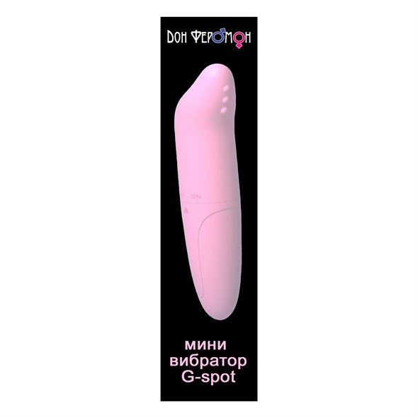 Мини вибратор G-spot от Дон Феромона с изогнутой головкой, розовый - фото 55513
