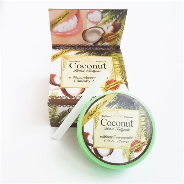 Зубная паста ROСHJANA отбеливающая кокосовая, 30 гр - фото 55656