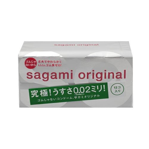 Презервативы Sagami Original 0,02 сверхтонкий полиуретан, 12шт - фото 57576