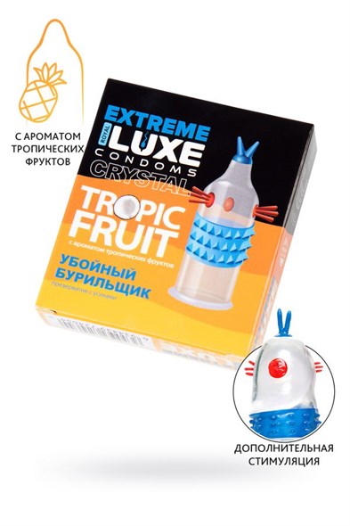 Презерватив Luxe Extreme Убойный бурильщик, тропические фрукты, 1шт - фото 57959