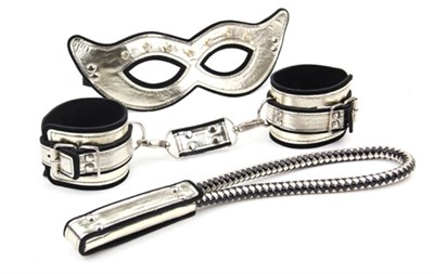 Набор Roomfun маска, наручники, спанкер золотистый