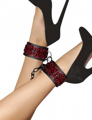 Наножники OUCH!  Luxury Ankle Cuffs черно-красные