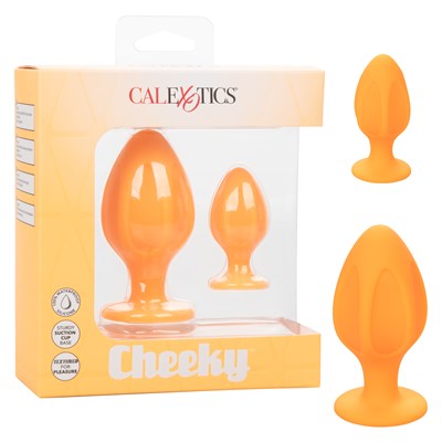 Набор "Cheeky" две анальных пробки из силикона оранж, 9 x5см и 5x3,25см.