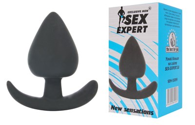 Втулка Sex Expert для ношения черный силикон, 8*4см