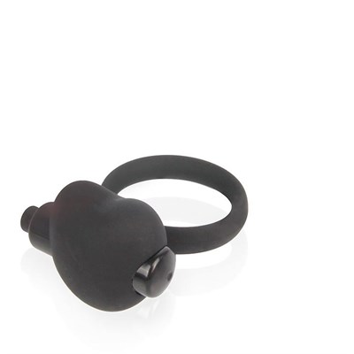 Вибро-кольцо Sex Expert в форме сердца, черный силикон