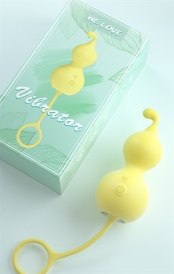 Вибро-шарики LILO перезаряжаемые с подогревом, желтый силикон