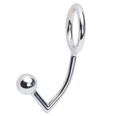 Анальный крюк с эрекционным кольцом, диаметр кольца 4,5см.