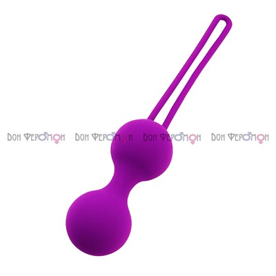 Тренажер вагинальных мышц двойные шарики, фиолетовый силикон, диаметр 3,2см