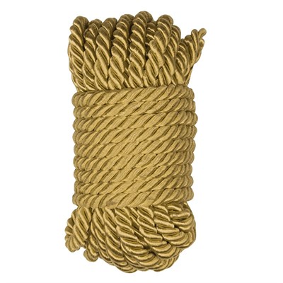 Шелковая бондажная веревка для шибари золотая, 10м