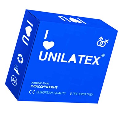 Презервативы Unilatex Natural Plain гладкие классические, 3 шт