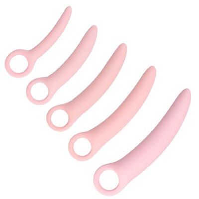 Набор вагино-расширителей, розовый силикон, 5шт