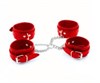 Бондаж крестовый наручники+поножи красный, искусственная кожа - фото 42426