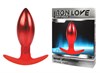 Анальная пробка для ношения Iron Love красный металл, стоппер силикон, 10,6*3,5см - фото 47154