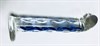 Фаллоимитатор из стекла с синим узором 18*2,6 см - фото 47548