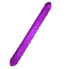 Двусторонний фаллос из фиолетового ТПЕ, 34*3см - фото 48607