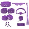 Набор БДСМ аксессуаров из 8 предметов, фиолетовый - фото 50175