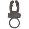 Вибро-кольцо Sex Expert в форме рожек, черный силикон - фото 51145