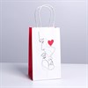 Пакет подарочный крафтовый Love, 12*21*9 см - фото 53750