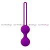 Тренажер вагинальных мышц двойные шарики, фиолетовый силикон, диаметр 3см - фото 54791