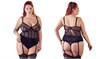 Боди с бархатом и съемным чулкодержателям Cottelli Collection String Body, черные - 90D 00001307827 - фото 61238